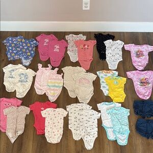 Twin Girl 3-6 month Onesie Bundle